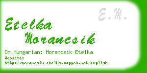 etelka morancsik business card